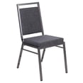 thumbnail image 2 of Flash Furniture HERCULES Series Square Back Stacking Banquet Chair in Dark Gray Fabric with Silvervein Frame, 2 of 5