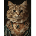 thumbnail image 1 of Qisvanset 12x16 Inch With Frame 2D Flat Wall Art Victorian Cat Portrait Vintage Classic Home Wall Decor, 1 of 8