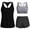 A_Black, variant on MGDXOX Women's 3 Piece Swimsuits Racerback Tank Top Striped Sports Bra and High-Waisted Shorts Army Green S
