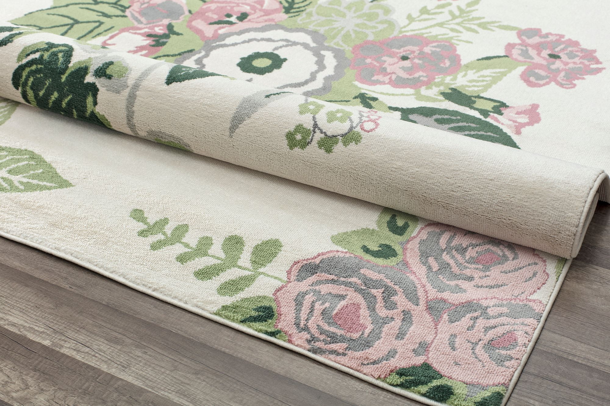 Rugs America Hanna VA40A Rose Garden Cream Floral Transitional Beige Area Rug, 2'x4'