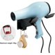 thumbnail image 3 of Hair Dryer Holder No Drilling Black Adhesive Hair Dryer Holder with Two Hooks Wall Mounted Hair Dryer Hanger Stainless Steel, 3 of 4