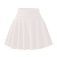 thumbnail image 5 of JIANJIA Skirts For Women Summer Solid Color Elastic High Waist Fashion Casual A Line Pleated Mini Tennis Skirt Beachwear,White,M, 5 of 5