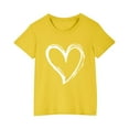 thumbnail image 2 of Spazoro Kids Girls T-Shirts Tee, Crew Neck Short Sleeve Love Printed Basic Summer Casual Tops for Child Girls Yellow Size 3 T, 2 of 4