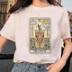 thumbnail image 3 of Camiseta estampada de manga corta para mujer, camisa con estampado de Tarot, flor de tarjeta, tiempo divertido, moda de dibujos animados, patrón superior, Verano, 3 of 5