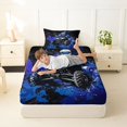 thumbnail image 4 of Manfei Dirt Bike Twin Sheets，Modern Sports Art Bedding，Blue,3-Piece,1 Fitted Sheet and 1 Pillowcase, 4 of 6