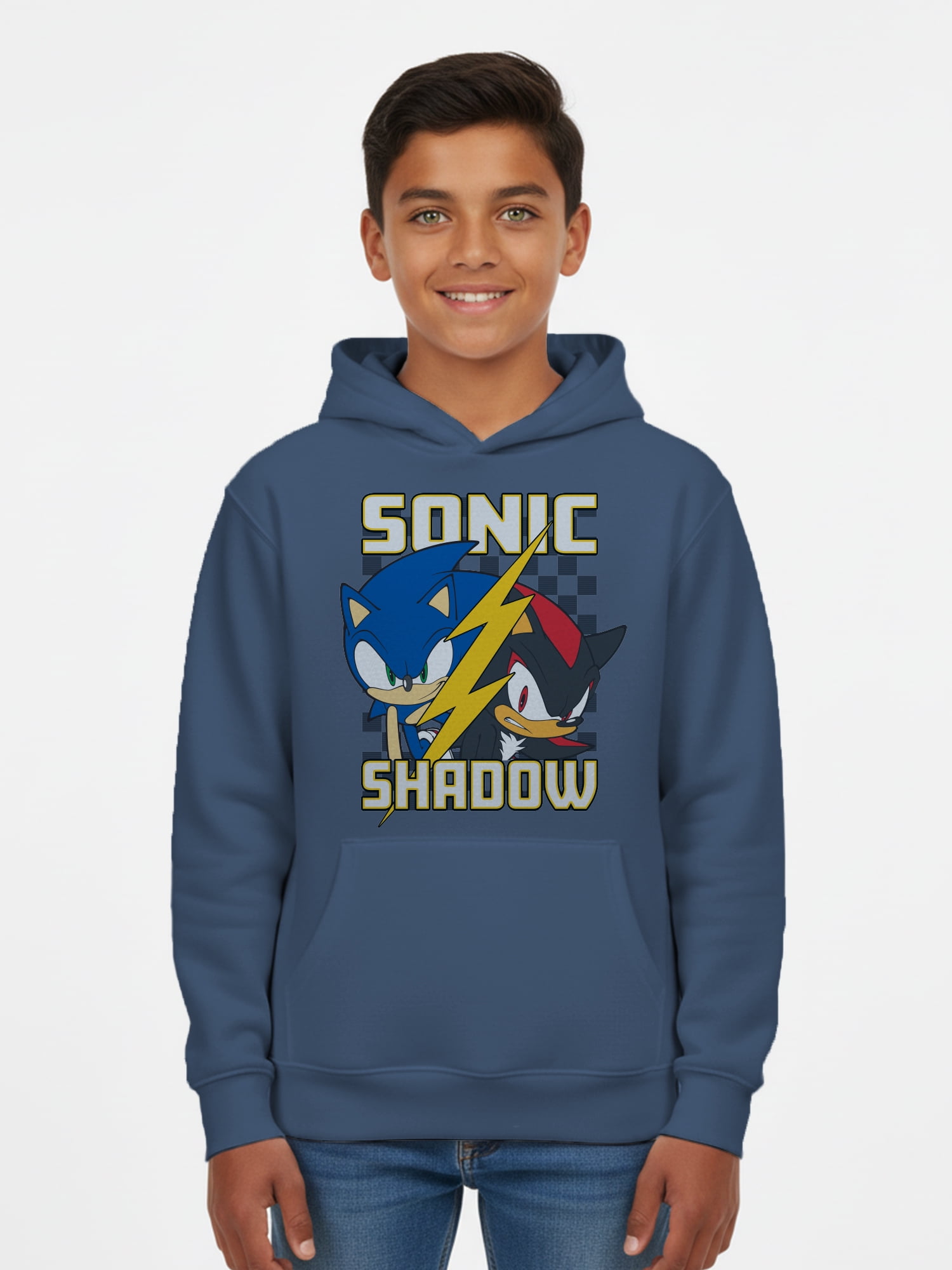 Sonic the Hedgehog Kids Graphic Fleece Hoodie, Shadow Over Sonic, Sizes 4-18