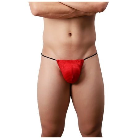 

Gubotare Mens Underwear Briefs Men s Cotton Bikini Underwear Low Rise Brazilian Back Cut Underwear Red XL