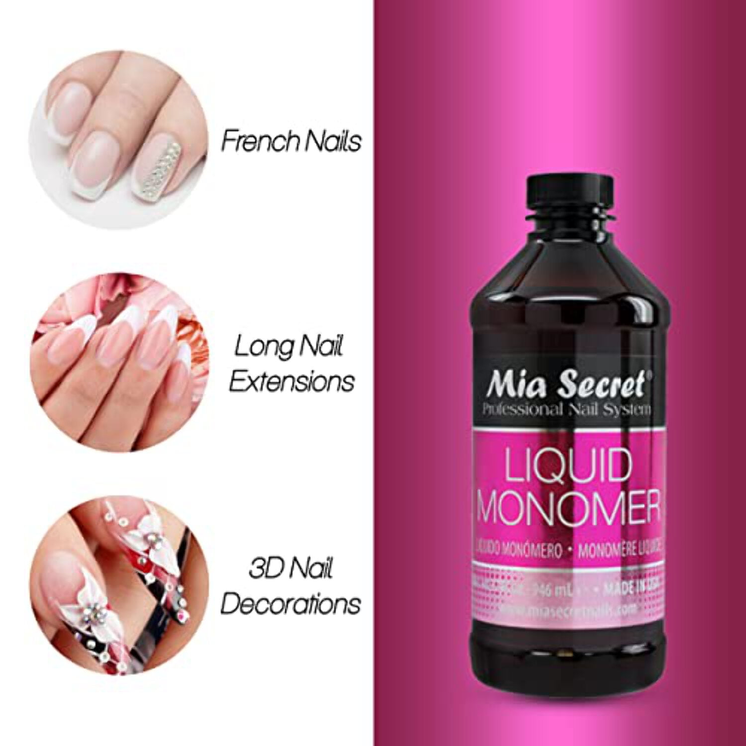 Mia Secret Store Liquid Monomer Professional Acrylic Nail System, 32 oz Liquid, 946 ml
