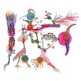 thumbnail image 3 of Kwerki Studios 18x15 Black Modern Framed Museum Art Print Titled - Funky Wondering Birds, 3 of 5
