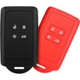 thumbnail image 1 of 2 Piezas Accesorios para Llaves de Coche Renault (Negro+Rojo), Compatibles con Renault Smart Key 4 Llaves, Funda de Silicona Suave con Llavero - para Clio/Espace 5/Master Bus/Talisman/Megane USW, 1 of 5