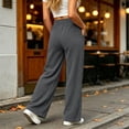 thumbnail image 5 of Levmjia Women Wide Leg Corduroy Pants High Waisted Drawstring Lounge Pants with Pockets Solid Color Casual Long Trousers, 5 of 7