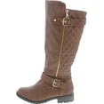 thumbnail image 4 of Forever Mango-21 Women's Winkle Back Shaft Side Zip Knee High Flat Riding Boots,Tan,6.5, 4 of 4