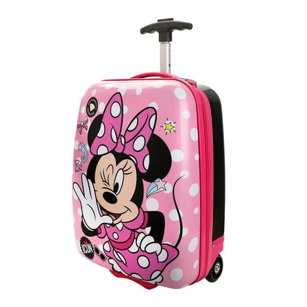 Disney Minnie Mouse Bows & Shooting Stars Black & Pink 16.5" Rolling Toddler Luggage