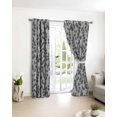 thumbnail image 3 of Grey Botanical Blackout Curtains for Bedroom/Living Room, Thermal Insulated Kitchen Curtains, Pastoral Spring Floral Summer Art Grommet Darkening Window Treatment Drapes 42"x84"x2, 3 of 8
