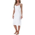 thumbnail image 4 of INSPIRE CHIC Women's Mother's Day Satin Nightgown Midi Spaghetti Adjustable Straps Silky Sexy Nighty Chemise Camisole Pajama Dress S White, 4 of 6