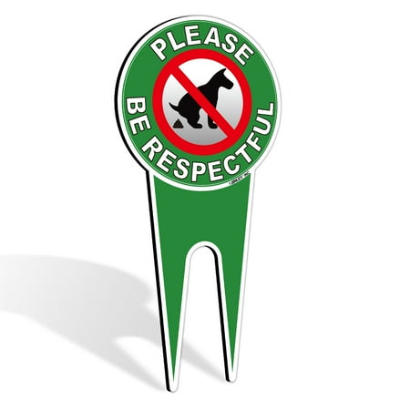 ANLEY Double Sided No Pooping Dog Sign - Please Be Respectful No Dog Poop Yard Signs - UV Protected and Weatherproof - 12