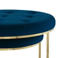 thumbnail image 4 of Nicole Miller Ottoman Konan Cadre en Acier Inoxydable Rembourré Ensemble de 2, 4 of 10