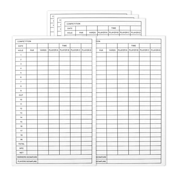 5/10pcs Golfs Competition Scorecards Record Scores Keeper Golfs Score Sheet Sports Score Cards For Golfs Recording