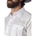 thumbnail image 3 of Wrangler Men's Sport Western Basic Two Pocket Long Sleeve Snap Shirt, White, 2X-T, 3 of 4