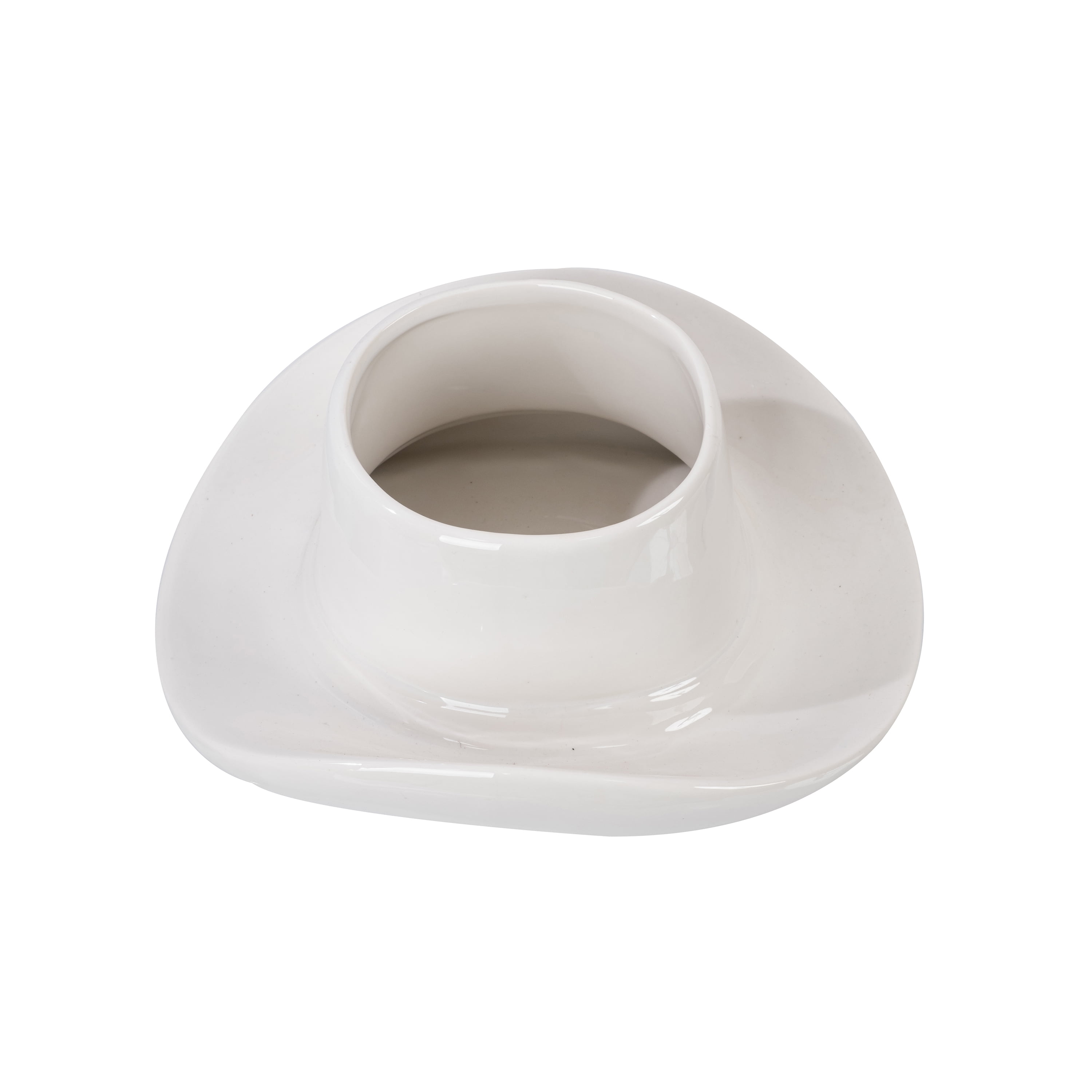 Mainstays 9.3" x 10.2" x 4.3" Round White Ceramic Cowboy Hat Planter