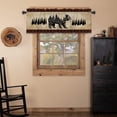 thumbnail image 2 of Cabin Curtain Valance for Windows Rustic Black Bear Vintage Pine Tree Silhouettes Rod Pocket Valance Window Treatments 1 Panel Short Curtains for Kitchen Windows Bathroom Bedroom 54 x 18 in, 2 of 6