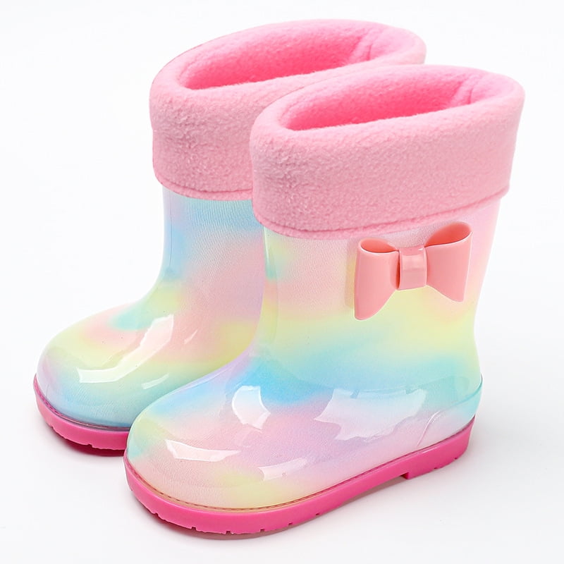 HCXIN Rainy season children's rainbow rain boots new model small and