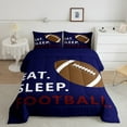 thumbnail image 2 of Erosebridal American Football Bedding Sets Full With Comforter,Rugby Game Duvet Insert,Sport Gamer Room Decorative,Reversible,Lightweight,3 Pieces, 2 of 8
