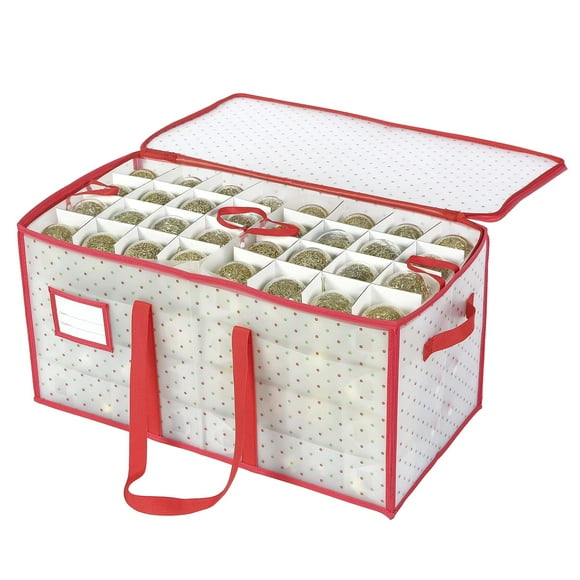 Caja de almacenamiento para adornos navideños Sattiyrch de plástico con 128 ranuras