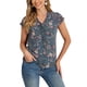 thumbnail image 2 of INSPIRAR CHIC Blusa Floral para Mujeres del Día de San Valentín con Mangas Cortas de Capucha, Tops de Chiffon Casual con Volantes XL Gris Azul, 2 of 6