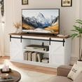 thumbnail image 6 of Homall 58'' Farmhouse TV Stand for Living Room, Entertainment Center with Sliding Barn Doors & 4 Storage Drawers, Adjustable Shelves Rustic Media Console for Bedroom,White, 6 of 8