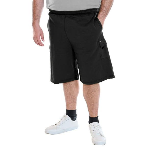 Wrangler Men’s Big and Tall Cargo Fleece Shorts, 10” Inseam, Sizes 1XL-6XL