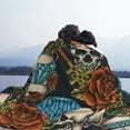 thumbnail image 5 of XMXT Flannel Throw Blanket for Couch, Warm Diamond Skull Rose Print Bed Sofa Decor Blankets for Home Bedroom, 50 x 40 inches, 5 of 8