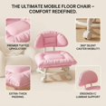 thumbnail image 6 of Rolling Low Stool with Backrest, 360° Swivel Roller Chair, Comfortable and Mobile, Perfect for Home, Office, Garage, Shop, 6 of 6
