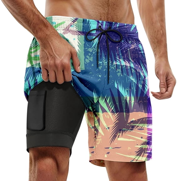 Kcolen Swim Trunks Men 6 Inch High Stretch Board Shorts Light Mens Bathing Suit 9 Inch Inseam Liner Compression Beach Summer Men Swim Brief