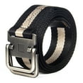 thumbnail image 1 of Men Belt Dual Alloy Buckle All-match Adjustable Webbing Belt Canvas Web Belt, 1 of 8
