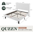 thumbnail image 7 of Amolife Queen Size Platform Bed Frame with Corduroy Fabric Upholstered Adjustable Height Headboard, Off-White, 7 of 7