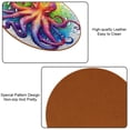 thumbnail image 5 of Octopus Microfiber Leather Round Coasters (6PCS) - Set of 6 Drink Coasters, 11x11 cm/4.3x4.3 Inches, and Heat Table Coasters for Glasses, Cups, and Mugs, 5 of 6