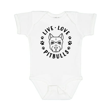

Inktastic Live Love Pitbulls Boys or Girls Baby Bodysuit