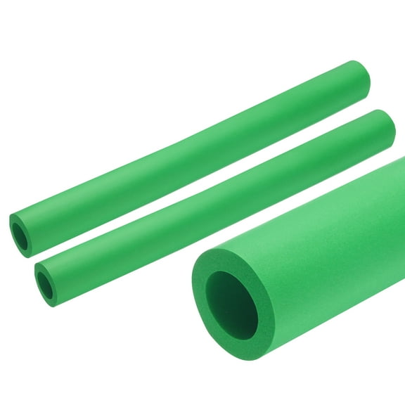 Uxcell 2Pcs Foam Tubing for Handle Grip Support, Pipe Insulation, 18mm ID 30mm OD 0.25m(0.8ft) Length Green