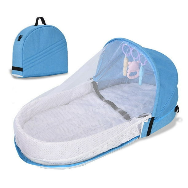 Cama de bebé portátil para recién nacidos, nido de bebé con mosquitera de protección, Moisés plegable, cesta para dormir infantil Fivean unisex