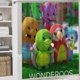 thumbnail image 5 of Wonderoos-theme 4-Piece Shower Curtain Set with Rugs, Waterproof Bathroom Decor Set Includes Bath Mat, U-Shaped Rug, Toilet Lid Cover and Curtain with Hooks, 5 of 6
