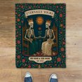 thumbnail image 3 of Personalized Eternally Yours Skeleton Couple Blanket – Custom Name & Date Gothic Romantic Cozy Fleece & Sherpa Blanket, Anniversary Gift, Alternative Love Home Decor Throw, 3 of 4