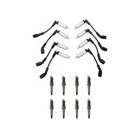 Spark Plug Wire Set with Spark Plugs 9 Piece - Compatible with 2003 - 2008 GMC Savana 3500 2004 2005 2006 2007