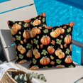 thumbnail image 2 of Throw Pillow Covers, Fall Pumpkins Retro 16x16 Pillow Covers for Couch/Sofa/Bed, Thanksgiving Maple Leaves Rustic Black Decorative Square Linen Cushion Pillowcase for Home Decor, 2 of 9