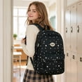 thumbnail image 5 of Teen Casual Polyester Star Print Backpack, Fashion Large Everyday Daypack, Coquette Bookbag for Campus Weekend Commute, 5 of 8