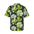 thumbnail image 3 of Daiia Teal floral elegance Hawaiian Shirt for Men Gentle Cotton Regular Short Sleeve Casual-XX-Large, 3 of 9