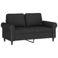 thumbnail image 4 of vidaXL 2-seater Sofa Black Velvet (100% polyester), Metal, Textilene, 4 of 5