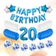 thumbnail image 2 of Globos de cumpleaños de 20 años, hermosos globos decorativos para fiestas de cumpleaños (azules), 2 of 5