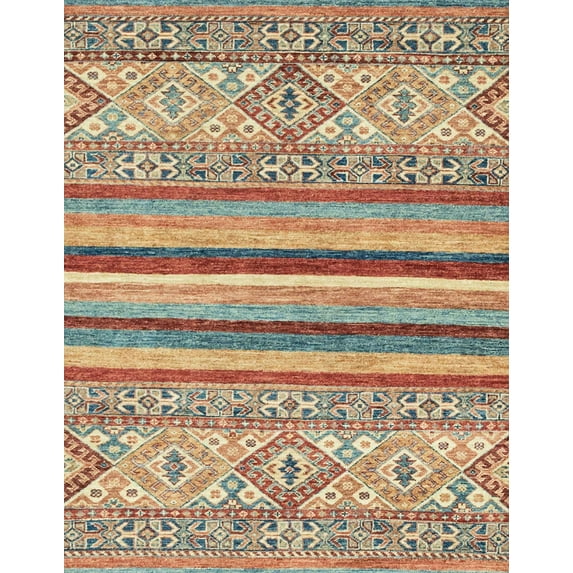 Ahgly Company Indoor Rectangle Abstract Gold Brown Abstract Area Rugs, 3' x 5'