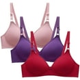 thumbnail image 2 of Womens Bras under $5! Xqxayjr 3 Packs Women's Wireless Push Up Bra No Underwire Wireless Wirefree Plunge Everyday T-Shirt Bras Bralette Comfortable Seamless Bra Mothers Day Gifts for Mom, 2 of 9